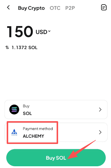 步骤4: 如何在WEEX场外交易用美元买入SOL? 应用程序版本
