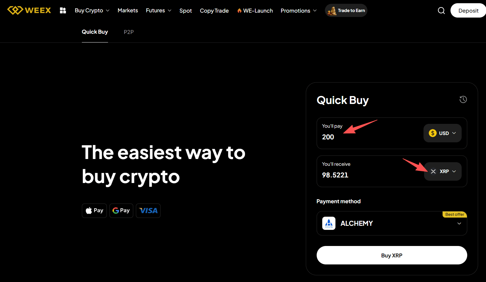 什么是WEEX OTC,如何在WEEX OTC上用美元买入XRP?
